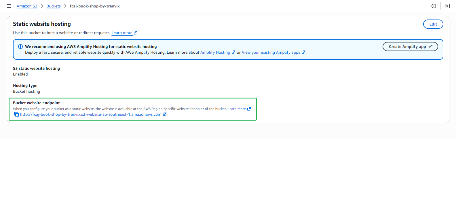 S3 static website endpoint