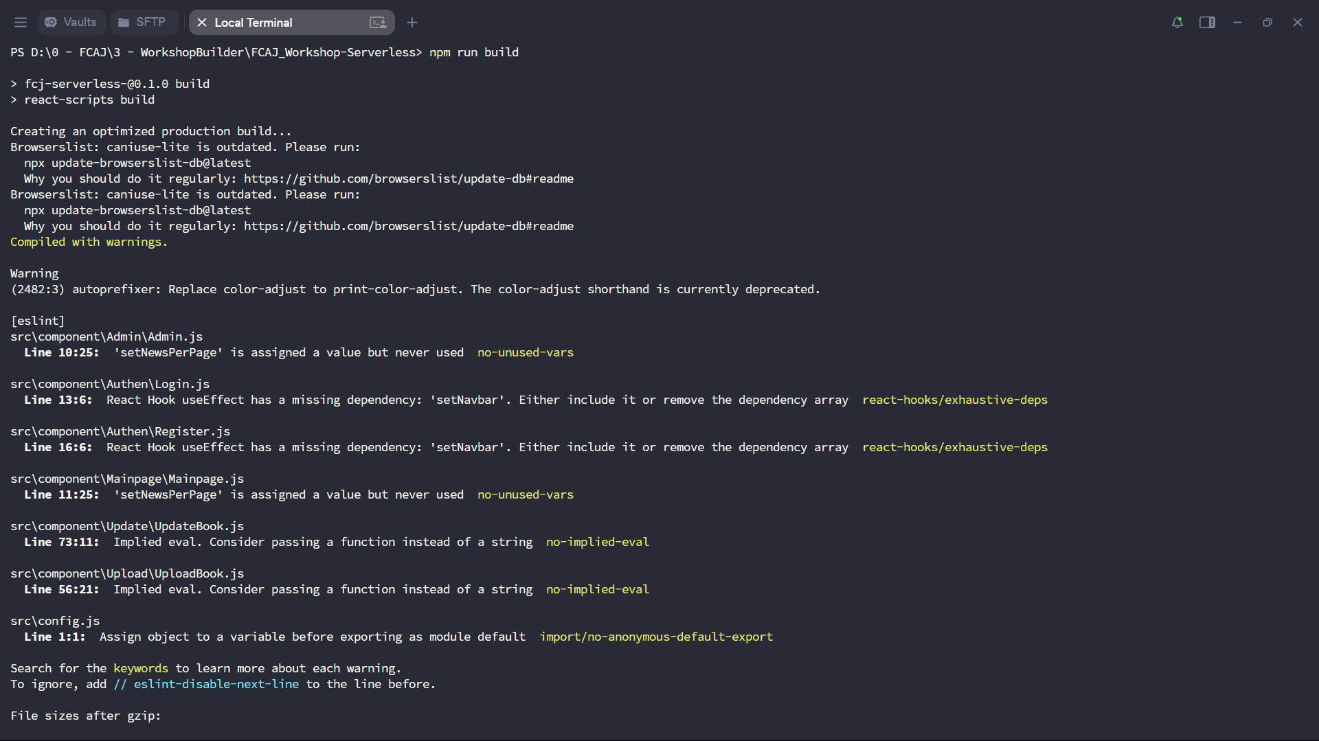 npm run build