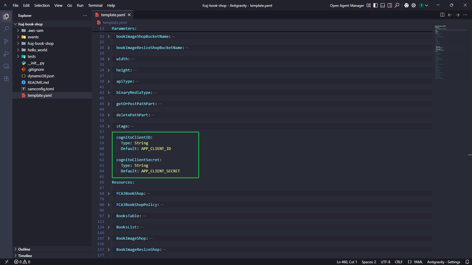 Add cognitoClientID and cognitoClientSecret parameters