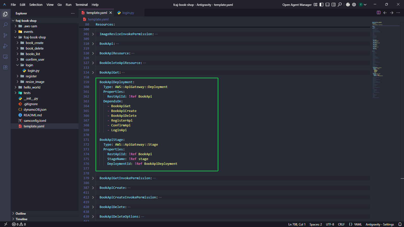 Uncomment BookApiDeployment and BookApiStage with DependsOn
