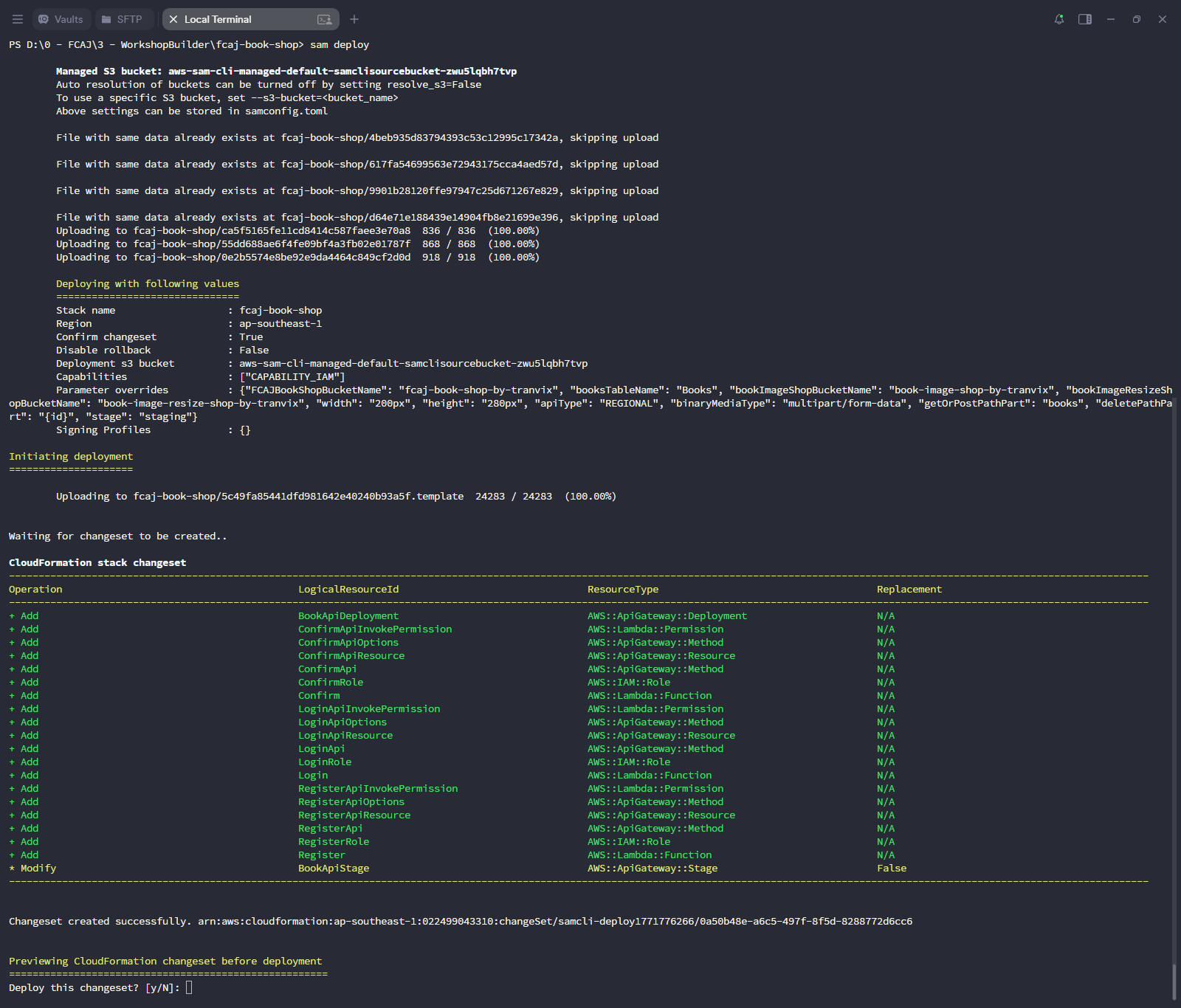 sam deploy - changeset preview (final)