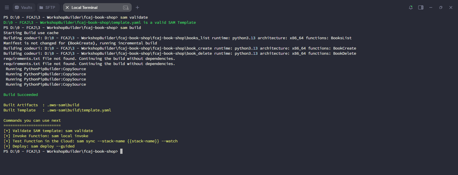 sam validate and sam build
