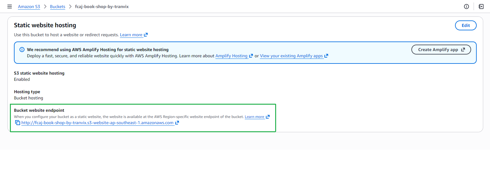 S3 static website endpoint